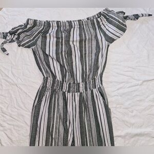 Derek Heart Black and White Off-Shoulder Sundress